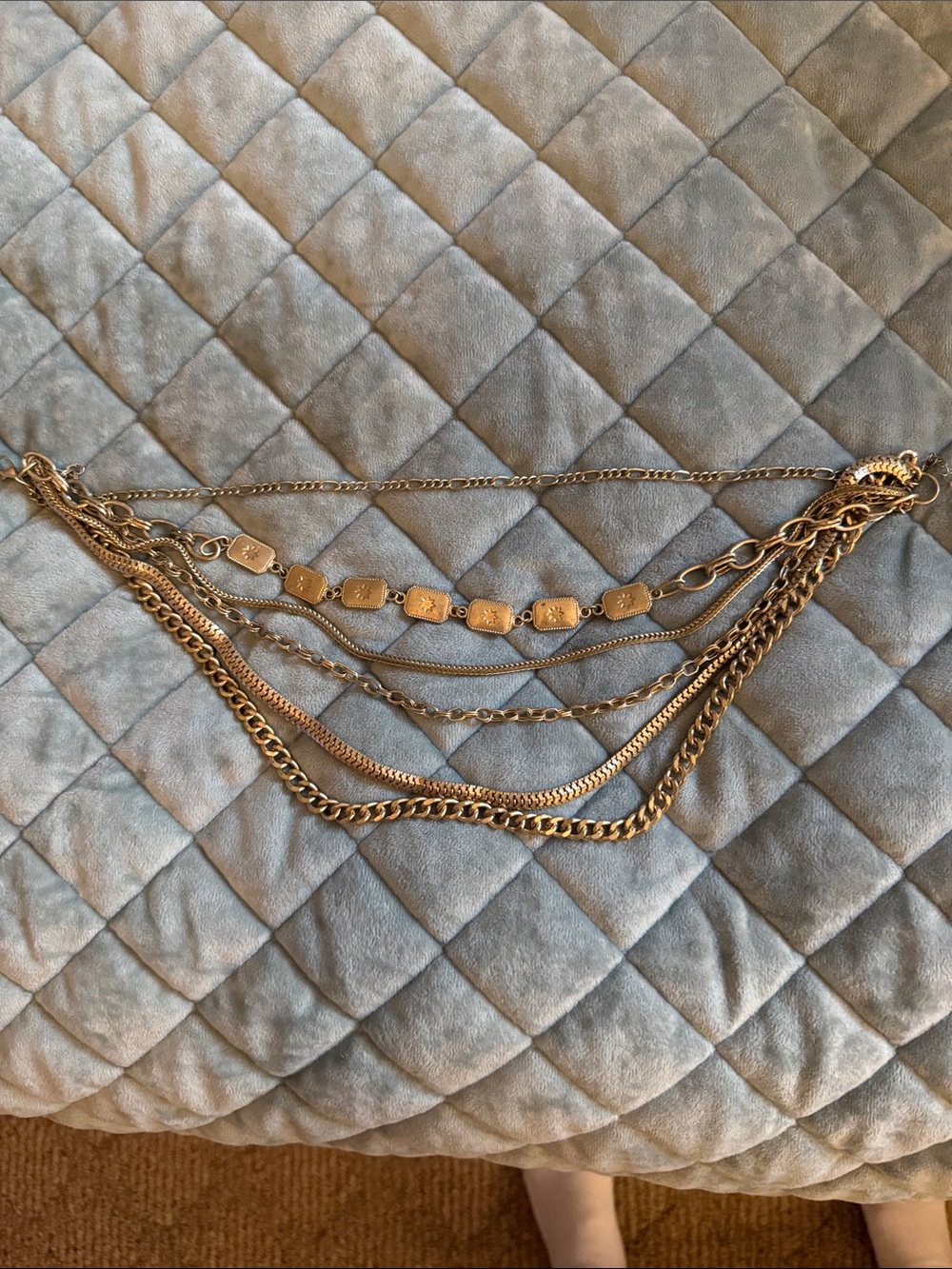 Free People Layered Gold-Tone Multi-Chain choker Necklace